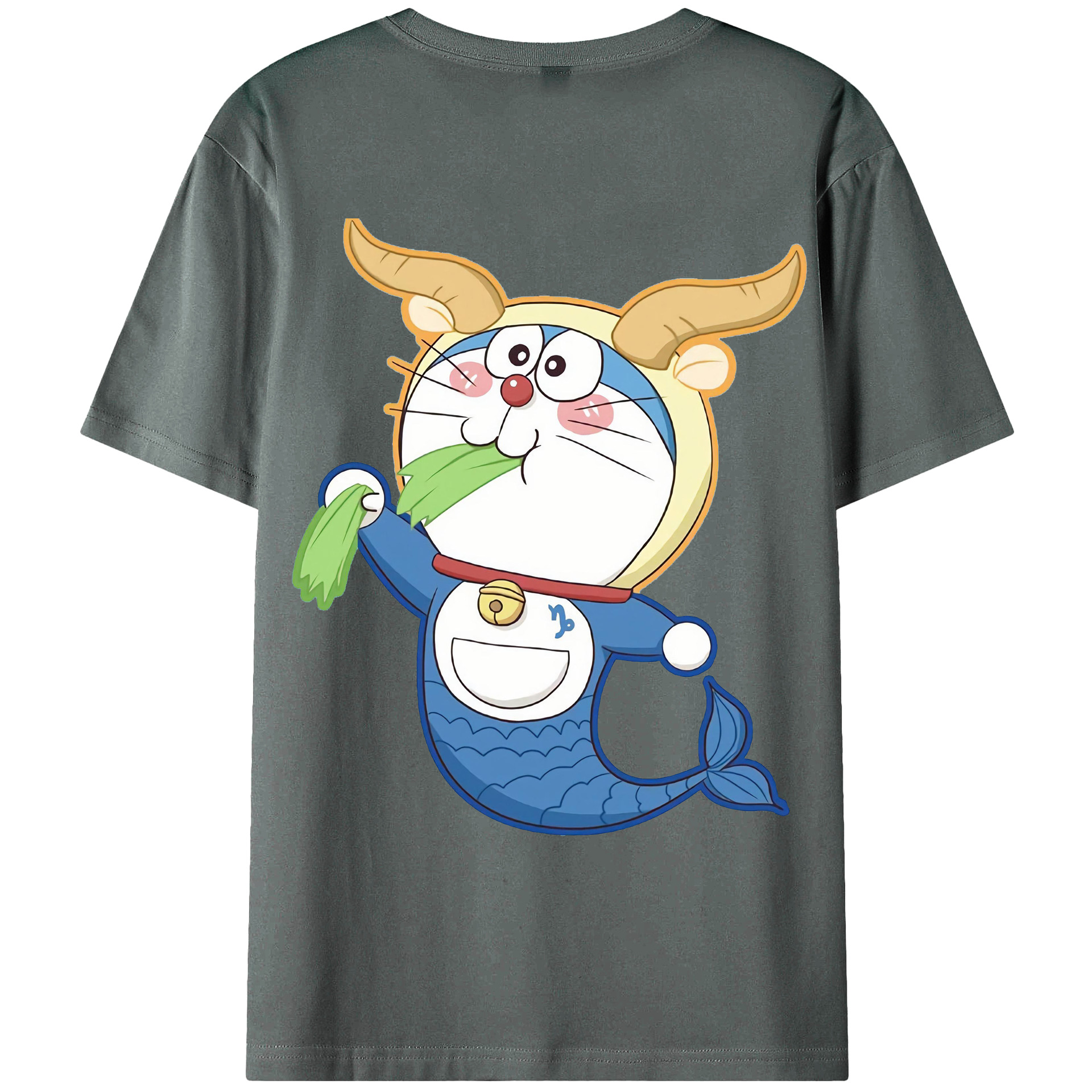（画像用） ドラえもん Doraemon 綿100％ メンズ半袖Tシャツ（バックプリント） 通気性